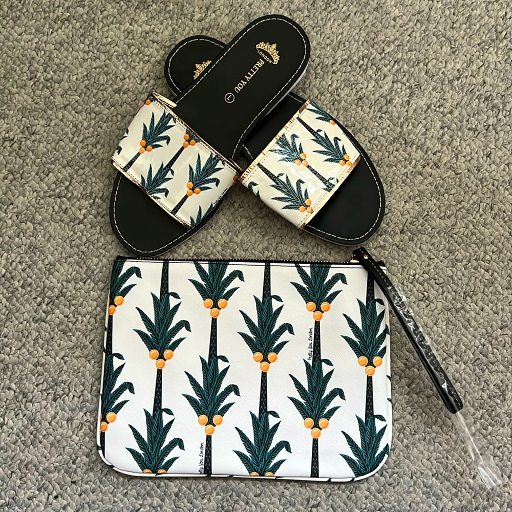 Pretty You London - clutch and sandals NWT